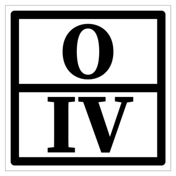 Знак отходов 4 класса опасности, IV (светоотражающий металл с ламинированием, 300х300 мм)